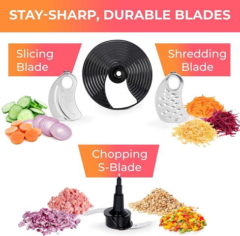 Mueller Ultra Prep Food Processor Chopper for Dicing, Slicing, Shredding, Mincing, and Pureeing, Food Chopper for Vegetables, Meat, Grains, Nuts, 8 Cup, Silver in Kuwait