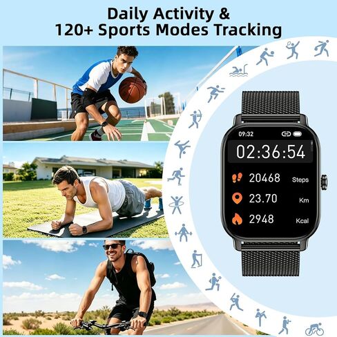 Smart Watch for Men Women Fitness Tracker: Make Answer Call Smart Watches for Men Digital Watches Waterproof Running Smartwatch for Android Phone iPhone Samsung Compatible Sleep Heart Rate Monitor in Saudi Arabia