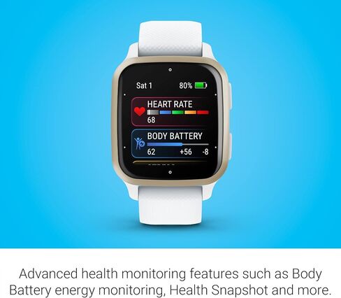 Garmin Venu® Sq 2 GPS Smartwatch, All-Day Health Monitoring, Long-Lasting Battery Life, AMOLED Display, Cream Gold and White (Renewed) in Saudi Arabia