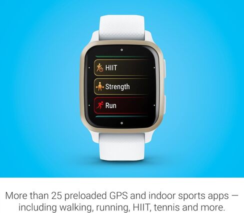 Garmin Venu® Sq 2 GPS Smartwatch, All-Day Health Monitoring, Long-Lasting Battery Life, AMOLED Display, Cream Gold and White (Renewed) in Saudi Arabia