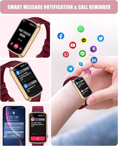 Fitness Tracker, Smart Watch for Women Men with 24/7 Heart Rate/Blood Pressure/Blood Oxygen Monitor,Sleep Tracker,Step & Calorie Counter, IP68 Waterproof Fitness Watches Compatible with Android&iPhone in Saudi Arabia