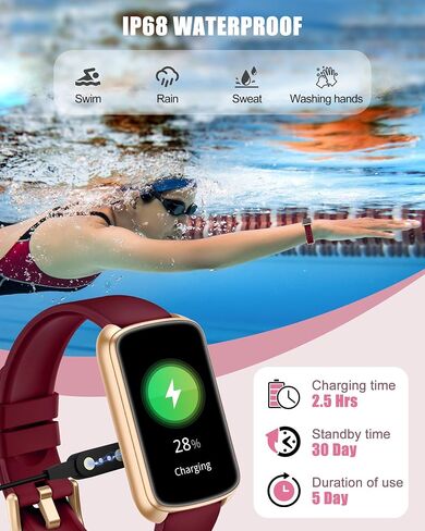 Fitness Tracker, Smart Watch for Women Men with 24/7 Heart Rate/Blood Pressure/Blood Oxygen Monitor,Sleep Tracker,Step & Calorie Counter, IP68 Waterproof Fitness Watches Compatible with Android&iPhone in Saudi Arabia
