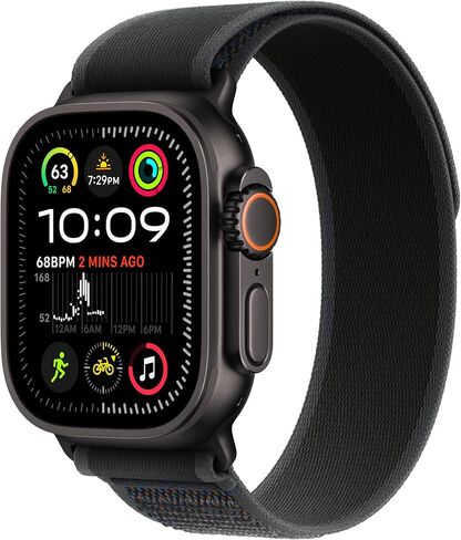 Apple Watch Ultra 2 [GPS + Cellular 49mm] - Black Titanium Case with Black Trail Loop, M/L (Renewed) in Saudi Arabia