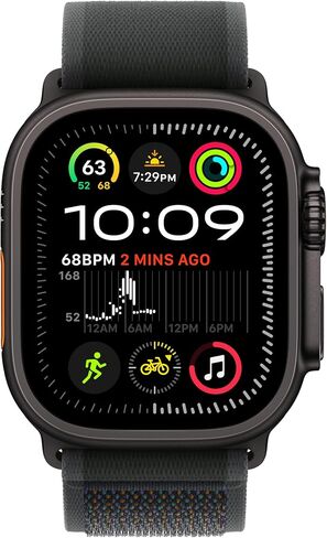Apple Watch Ultra 2 [GPS + Cellular 49mm] - Black Titanium Case with Black Trail Loop, M/L (Renewed) in Saudi Arabia