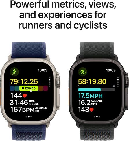 Apple Watch Ultra 2 [GPS + Cellular 49mm] - Black Titanium Case with Black Trail Loop, M/L (Renewed) in Saudi Arabia