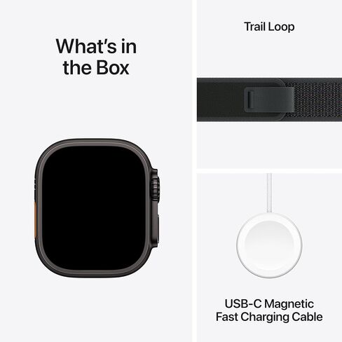 Apple Watch Ultra 2 [GPS + Cellular 49mm] - Black Titanium Case with Black Trail Loop, M/L (Renewed) in Saudi Arabia