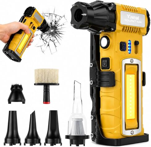 Compressed Air Duster,7-in-1 Electric Mini Dust Blower with LED Light, 2 Battery 8000mAh 300000RPM Rechargeable Air Duster for PC Keyboard Computer Car Vents Electronics Cleaner Home and Outdoor in Saudi Arabia