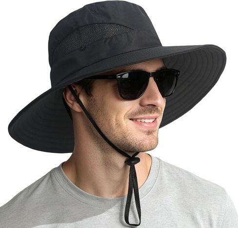 NPQQUAN Sun Hats for Men Women Wide Brim UPF 50+ UV Protection Bucket Hat in Kuwait