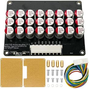 5A 6S 7S 8S Battery Active Equalizer Whole Group Balancer Lifepo4 Lipo Li-ion LTO Lithium Battery Energy Transfer Equalization Capacitor Balancer w/ Acrylic Protective Case