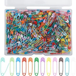 500PCS Safety Pins Assorted, 19mm Mini-Safety-Pins for Clothes, Metal Small Safety Pin for Clothes, Sewing, Craft, Pinning, Clothing, Fastening Clip for Garment, Plated Steel Safety Pin Bulk