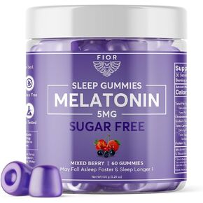 FIOR Melatonin Gummies (Sugar Free Blue Raspberry, 120)