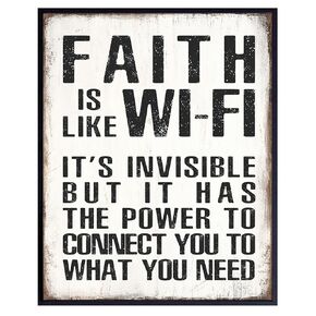 spiritual Religious Wall Art & Decor - Christian Wall Art - Catholic Gift for Men, Man cave - God Wall Decor - Faith Home Decor - Inspiration Motivational poster Sign Picture print - Positive Quotes