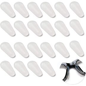12 Pairs Adhesive Eye Glasses Nose Pads, Water-Drop Shape Stick on Anti-Slip Soft Silicone, Adhesive Nose Pads Glasses Nose Pad for Glasses, Eyeglasses and Sunglasses 1.8mm Black