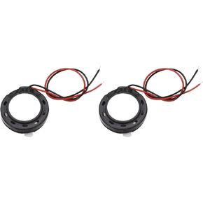DMiotech 2 Pack 1W 8 Ohm 18mm Diameter Mini DIY Magnetic Speaker Internal Replacement Loudspeaker with Wire for Mobile Phone Black