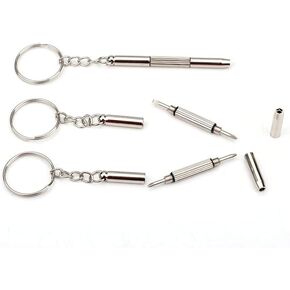 Parts Express Eyeglass Repair kit, Bestpriceam 3 in 1 Home Sunglasses Eyeglass Cellphone Watch Repair Keychain Screwdriver Tool