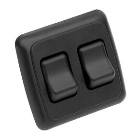 Double SPST On-Off Switch with Bezel, 12V Light Switch for RV, Camper(Black)