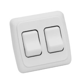 Double SPST On-Off Switch with Bezel, 12V Light Switch for RV, Camper(White)