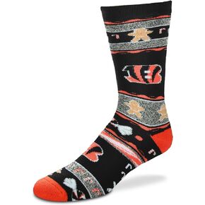 FBF - NFL Officially Licensed Super Fan Holiday Christmas Xmas Socks Footwear for Men & Women Size Large 10-13