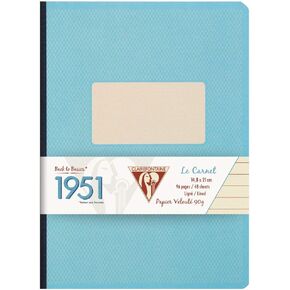 Clairefontaine 'Back to Basics 1951' Clothbound Notebook, 5 3/4" x 8 1/4", 96 Pages, Lined, Turquoise