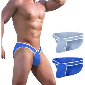 HASWECHYS Men's Sexy Micro Perforated Briefs Breathable Low Rise Sports Briefs