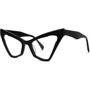 VOOGLAM Multicolor Cat Eye Blue Light Blocking Glasses, Fashion Fake Glasses Frame for Women Anti Eyestrain & UV