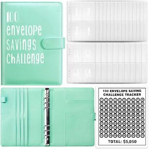 100 Envelope Money Saving Challenge Saves You $5,050, Savings binder and 100 Envelope Challenge are to kick off your money-saving challenge (Pink)