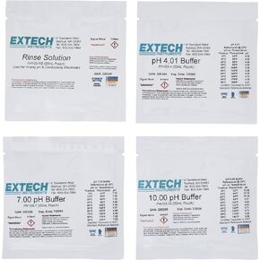 Extech PH103 Tripak Buffer Pouches 4, 7 and 10 pH with Rinse Solution Kit