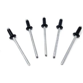 Metal Magery 100 Black Aluminum Open End Pop Rivets 4-2 1/8" x 1/8" (0.063-.125 Inch Grip Range) QTY: 100