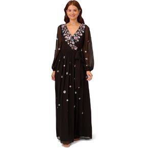 Adrianna Papell Women's Beaded Long Dress