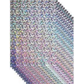 Erilano Holographic Cardstock Paper 8.5x11, Glitter Shiny Iridescent Mirror Paper, Foil Metallic Paper for Crafts, Scrapbook, Birthday, Card Making, Party Decors (Pixel Gold, 250Gsm, 20 Sheets)