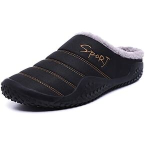 Tongzone Slippers for Men Water Resistant Moccasin Style House Mens Slippers Plush Lining Anti-Skid Indoor Outdoor Slip on Shoes