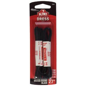 Kiwi Shoe laces, 27 in, wax black, 1 ct