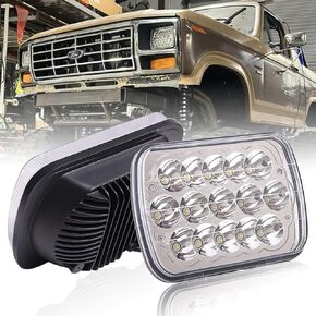 BLIAUTO 5x7 H6054 مصابيح أمامية LED معتمدة من DOT 7x6 مصباح أمامي 45 وات شعاع عالي/منخفض مختوم 6054 H5054 H6014 H6054LL H6052 مصباح أمامي مستطيل لسيارة Jeep XJ YJ MJ Ford E250 شيفروليه S10 C10 Van Truck