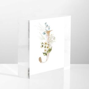 NOHSHE Thank You Gift Ideas Hand-Painted Vintage Flowers with Letter N Acrylic Desk Decor 4x4 Tabletop Wall Sign - Counselor Gifts for Women - Appreciation Gifts for Coworkers