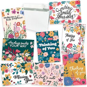Thinking of You Cards with Envelopes - 24 Thinking of You Greeting Cards with Unique Designs and Inspiring Words - The Perfect Encouragement Cards to Send to a Close Friend, Relative or Loved One (24)