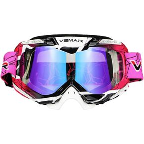 BELINOUS ATV Goggles, Dust-proof Dirt Bike Goggles with PC Lens, Lightweight Motorcycle Goggles for Women Men Youth Adults