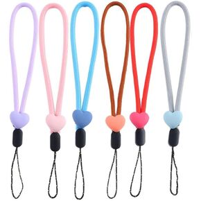 Phone Charm with Heart Decor, Hands-Free Wrist Strap, Adjustable Phone Strap Grip for Women Girl