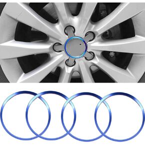 Xotic Tech Aluminum Wheel Hub Surrounding Ring Cover Trim, Red Sport Racing Style, Compatible with Audi A3 A4 A5 Q3 Q5 Q7 TT Quattro or BMW E36 E46 E90 E92 F30 F31 F34 F80, 4pcs 63mm Center Caps