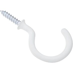 National Hardware N248-443 V2020 Cup Hooks in White vinyl coated, 5 pack
