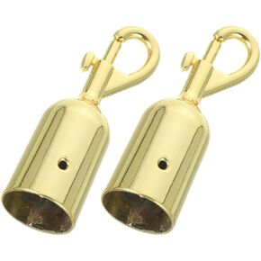 HOMSFOU حبل نهاية المفاجئة 2PCS حبل معدني نهاية سدادة الحبل نهاية كاب حبل نهاية السحابة جراد البحر مخلب المشبك حبل التجهيزات هوك الدرابزين حبل نهاية هوك الذهبي