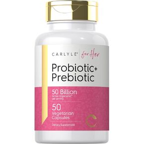 Carlyle Prebiotic & Probiotic for Her | 50 Billion Active Organisms Per Serving | 50 Capsules | Vegetarian Supplement for Women