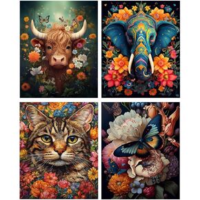 SupaDiya 4 Packs Diamond Painting Art Kits for Adults, Super Hero DIY 5D Full Drill Round Diamond Dots Gem Art Kits, Adults Paint by Numbers for Home Wall Decor (12x16 inch)
