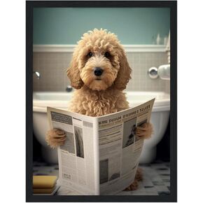 Golden Doodle Puppy Dog Wall Art,Single (11x14) Inch Unframed Poster,Cute Dog Art, Funny Dog Art, Golden Doodle Lover, Golden Doodle Pictures, Funny Dog Decor, Golden Doodle Decor