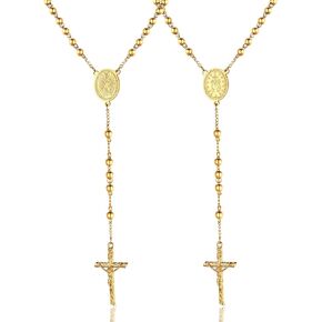 ChainsProMax Virgin Mary/St. Christopher/St. Michael Rosary Necklace for Women, Custom Photo/Text Available-Send Gift Box
