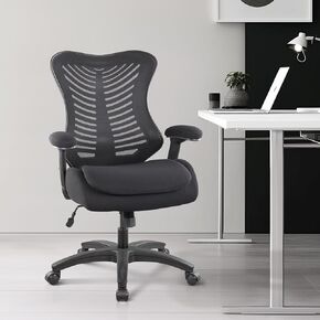 Office Mesh Computer Desk Chair, with Lumbar Support Pillow, Double Seat Cushion,Height Adjustable Armrest -Black