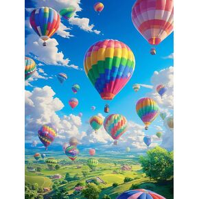 مجموعات الفن الماسي من Biishow للبالغين بالون - 30 × 40 سم ملحقات اللوحة الفنية الماسية ذات الحفر الكامل وحجر الراين المستديرة والتطريز على القماش، مثالية للحرف اليدوية وديكور جدار المنزل H10 in Kuwait