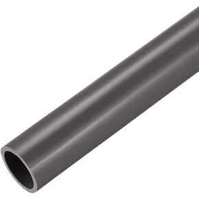 uxcell PVC Rigid Round Tubing, Plastic Flexible Water Pipe 21mm ID x 25mm(1") OD 0.5m, Gray