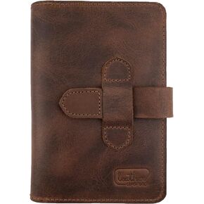 Rustic Cover for Field Notes (3.5 x 5.5 in. Notebook not Included) with Pen Slots, Protective Storage for Journal, Full Grain Leather, Handmade, Bourbon Brown