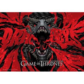 MIGHTYPRINT Game of Thrones – Dragon Awaken – Durable 24" x 17 Wall Art – NOT Made of Paper – Officially Licensed Collectible