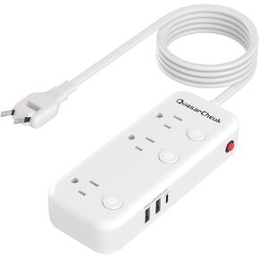 2 Prong Power Strip, 2 Prong to 3 Prong Outlet Adapter, 2 Prong Extension Cord with USB-C, 6 Outlets & 3 USB, 3 Prong Adapter 5ft, for Polarized Two Prong Outlet, Wall Mount, Non-Grounded, Old House